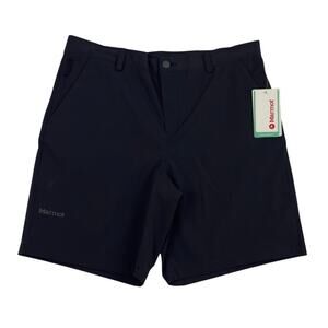 Marmot Arch Rock Shorts Men 34 Black Stretch Nylon Hiking Travel Short 8” NWT